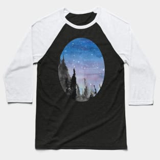 Night sky watercolour shirt design - astronomy inspired fine art Baseball T-Shirt